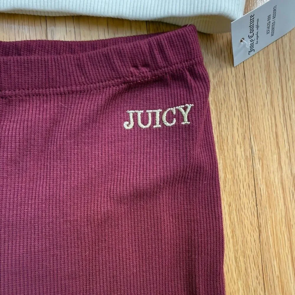 Juicy Couture Girls 2 Piece Faux Fur Sweater Legging Set Size 4T Hearts Logo NWT